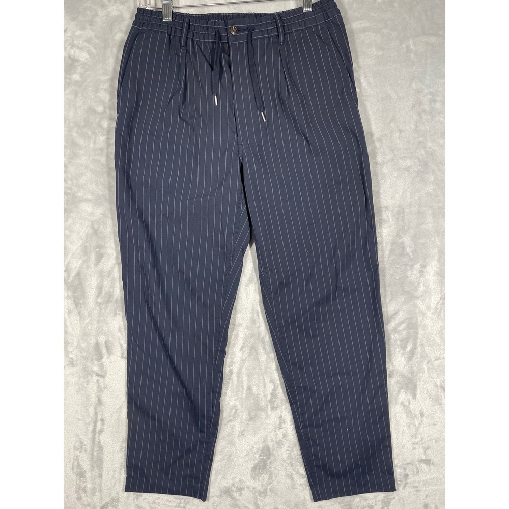 Polo Ralph Lauren Navy Pinstripe Stretch Tailored Slim Fit Pants Mens Medium